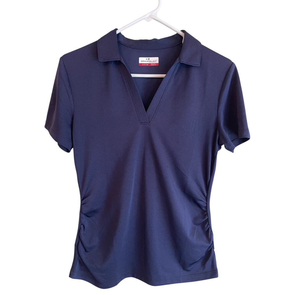 Grandslam Performance Women's Golf Shirt Size Small Navy Blue